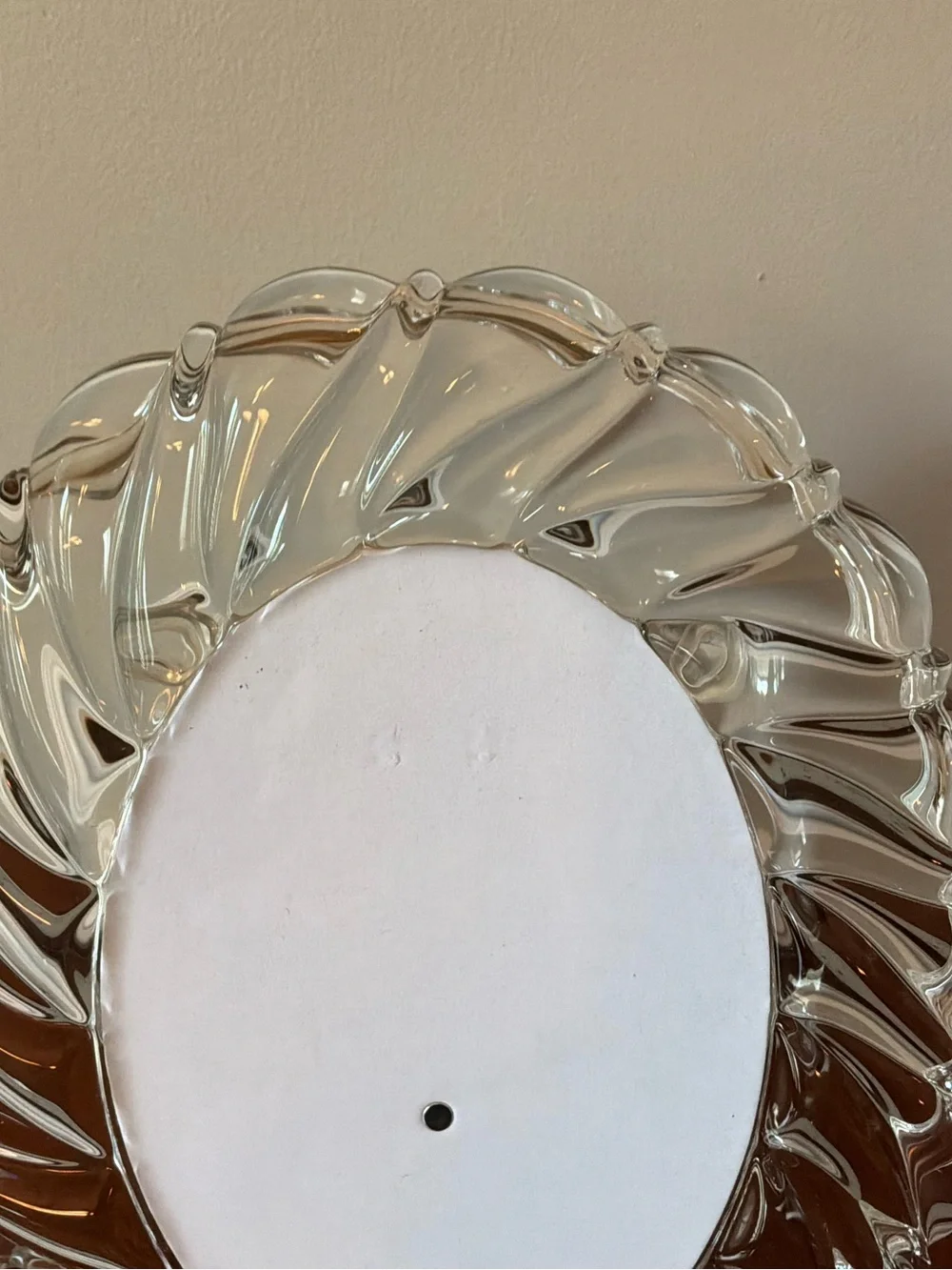 Mikasa Peppermint Clear Swirl Glass Decorative Oval Mirror